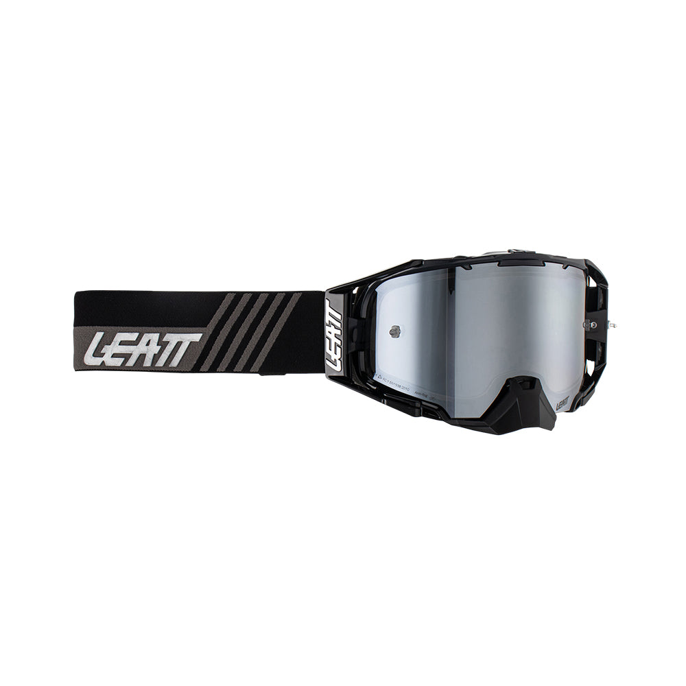 LEATT GOGGLE VELOCITY 6.5 IRIZ STEALTH - SILVER LENS  GREY
