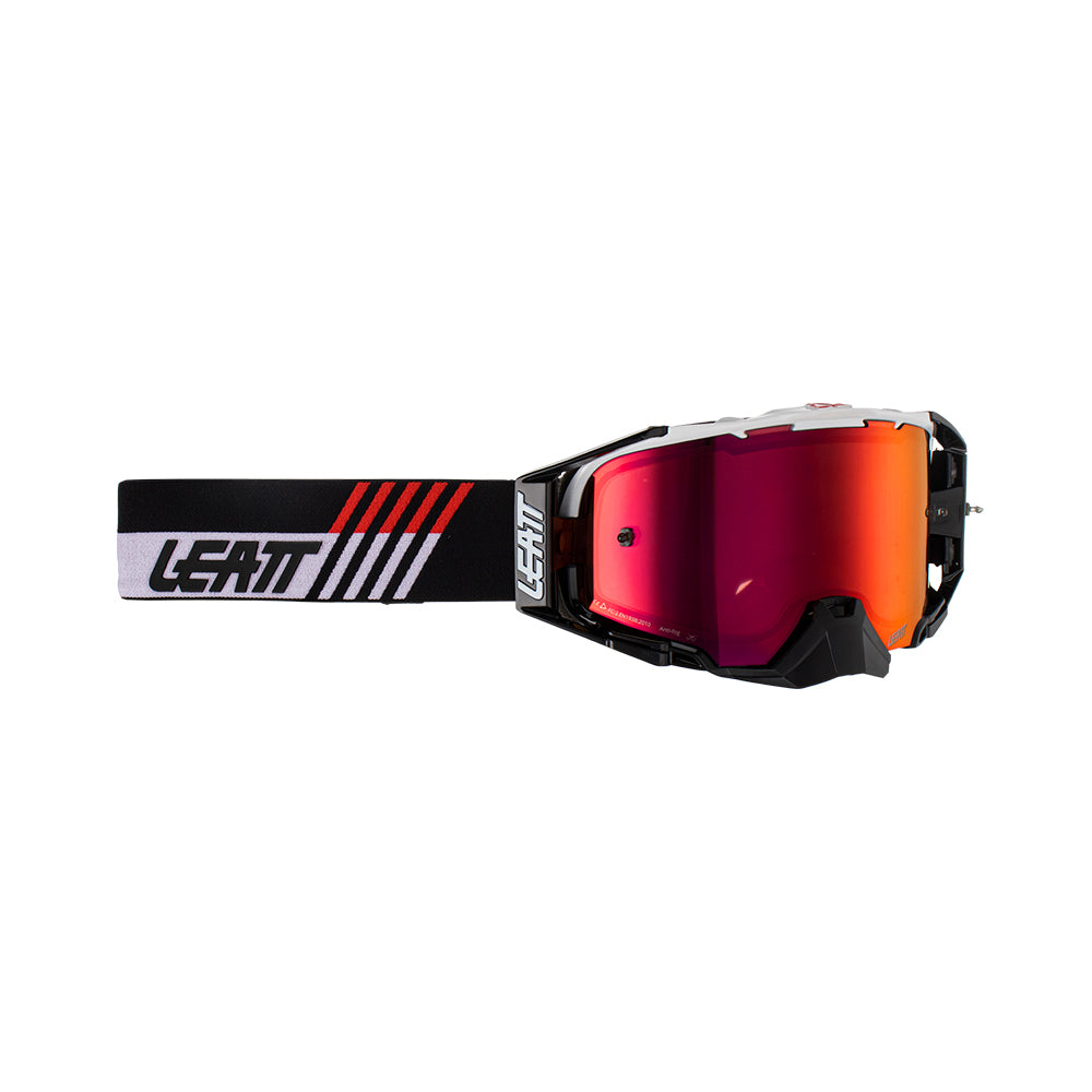 LEATT GOGGLE VELOCITY 6.5 IRIZ WHITE - RED LENS  WHITE