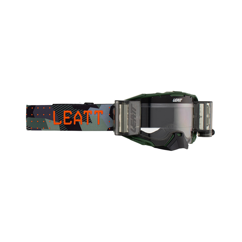 LEATT GOGGLE VELOCITY 6.5 ROLL-OFF CACTUS - CLEAR LENS  GREEN