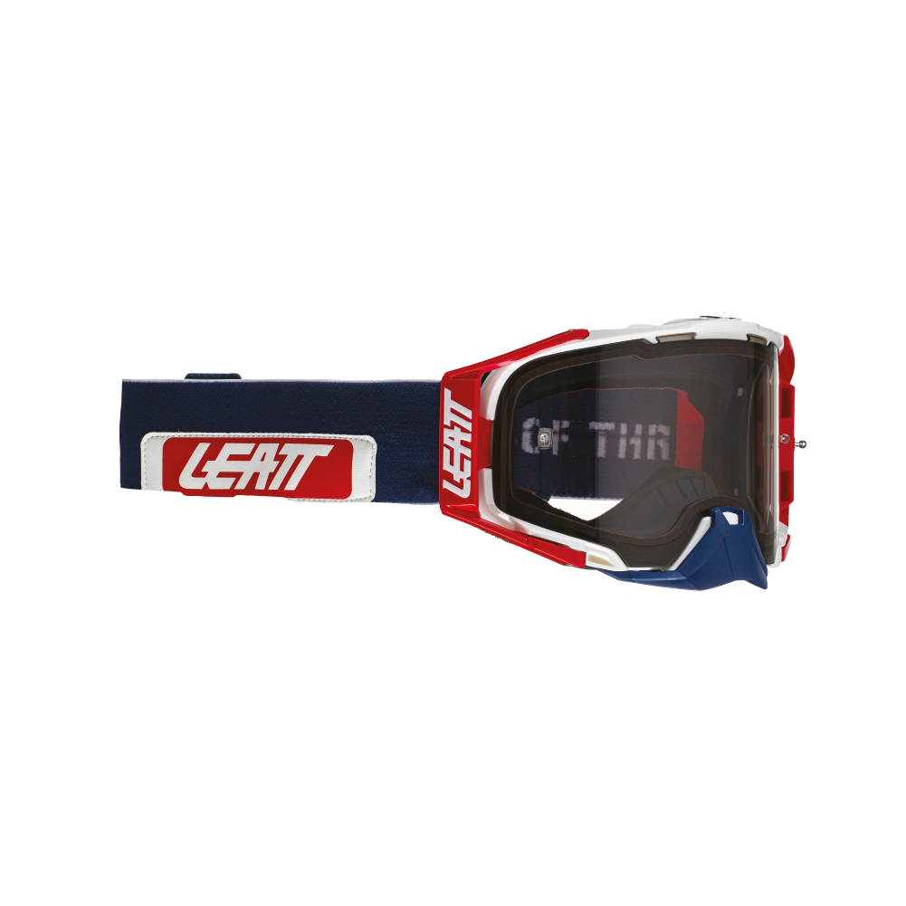 LEATT GOGGLE VELOCITY 6.5 CHILLI/LIGHT BLUE - LIGHT GREY LENS  RED