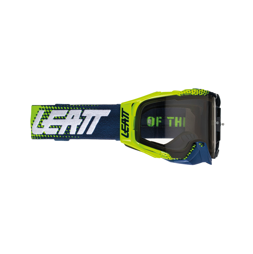 LEATT GOGGLE VELOCITY 6.5 LIME/BLUE - LIGHT GREY LENS  LIME