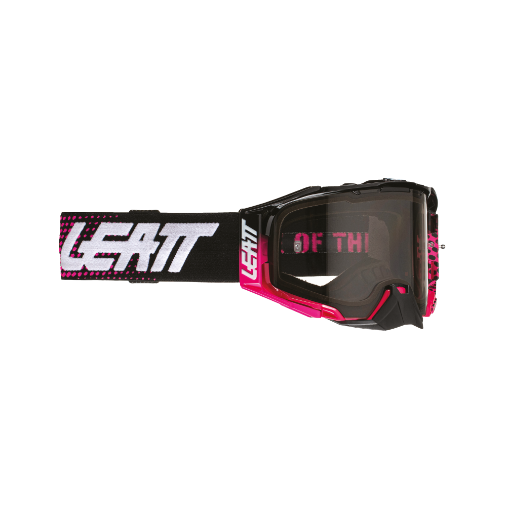 LEATT GOGGLE VELOCITY 6.5 NEON PINK - LIGHT GREY LENS  PINK