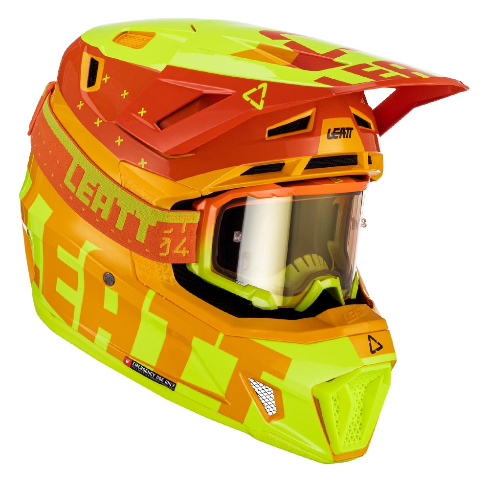 LEATT HELMET MOTO 7.5 V23 CITRUS INCLUDES 4.5 GOGGLE  ORANGE  M