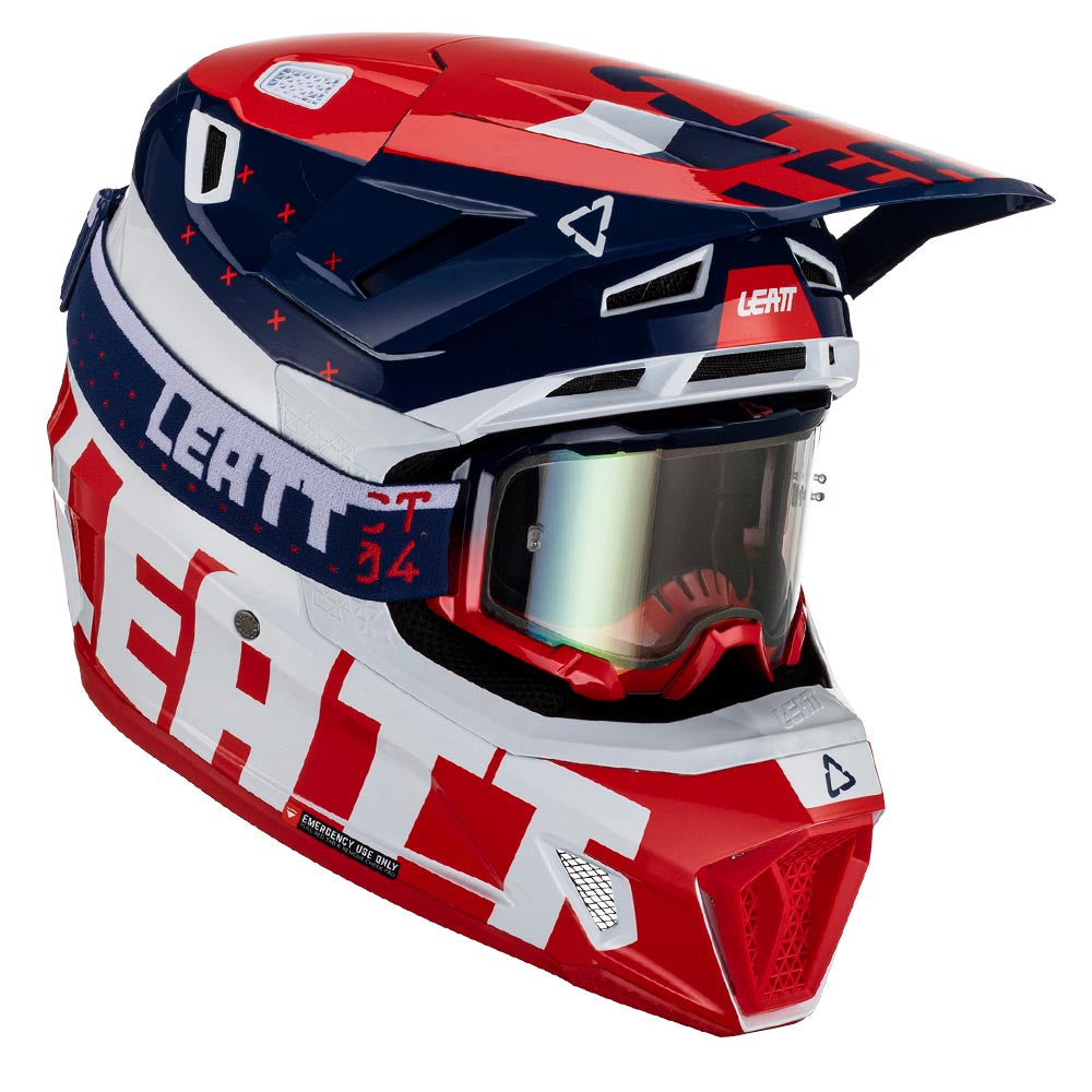 LEATT HELMET MOTO 7.5 V23 ROYAL INCLUDES 4.5 GOGGLE  BLUE  S