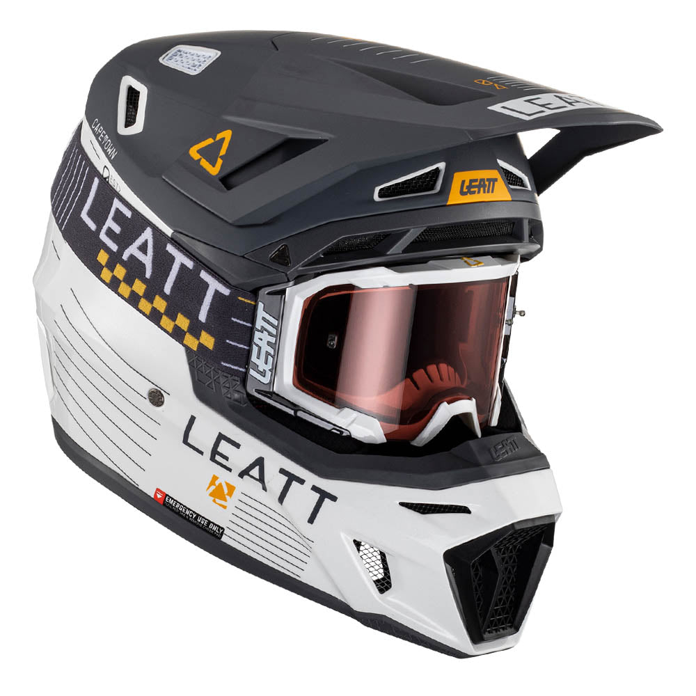 LEATT HELMET MOTO 8.5 V23 METALLIC INCLUDES 5.5 GOGGLE + HELMET BAG  GREY  S