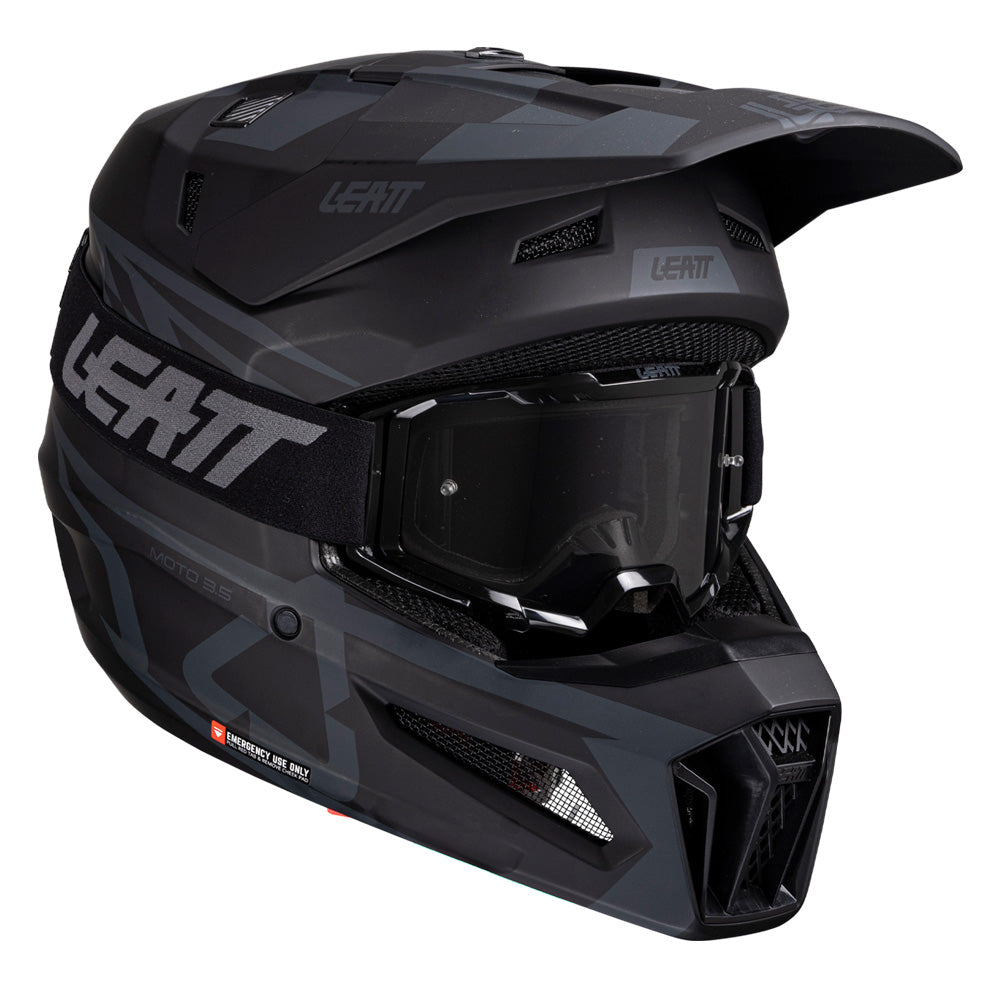 Leatt Helmet Moto 3.5 V25 Stealth Black/Grey Includes 3.5 Goggle XXL
