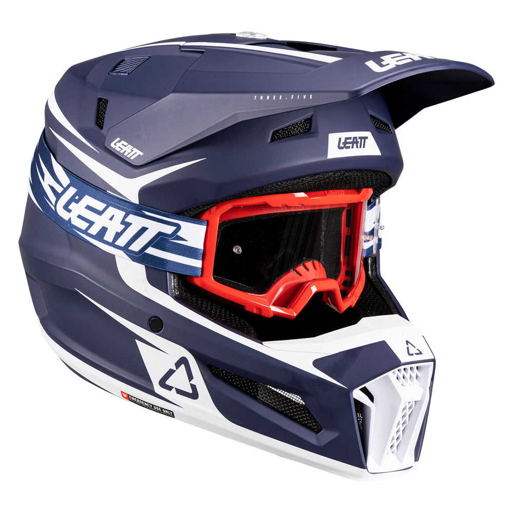 Leatt Helmet Moto 3.5 V26 Blue Includes 3.5 Goggle
