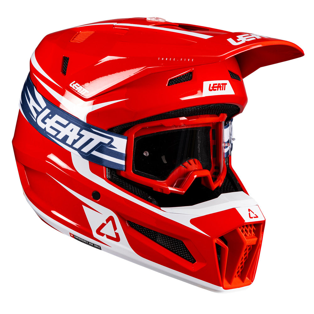 Leatt Helmet Moto 3.5 V26 Red Includes 3.5 Goggle XL