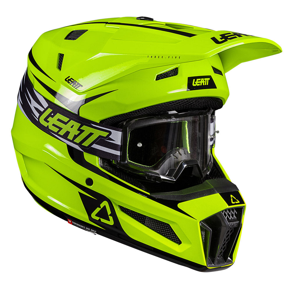 Leatt Helmet Moto 3.5 V26 Neon Yellow Includes 3.5 Goggle XS