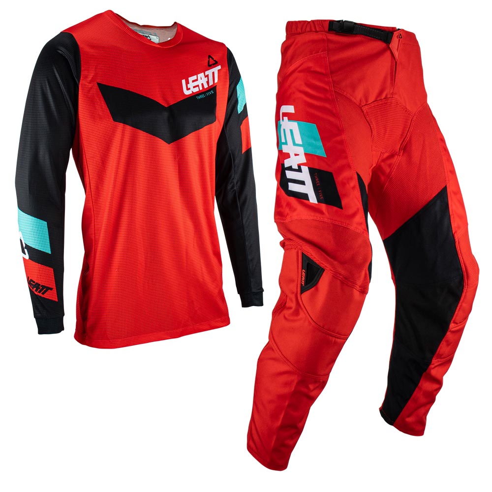 LEATT PANT AND SHIRT KIT YOUTH 3.5 RED  RED  XL