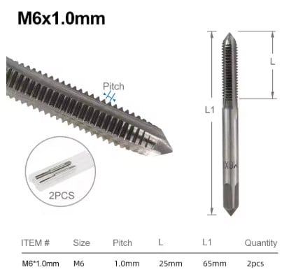 FIR Tap Set-2 M6 Thread 6 X 1.0mm