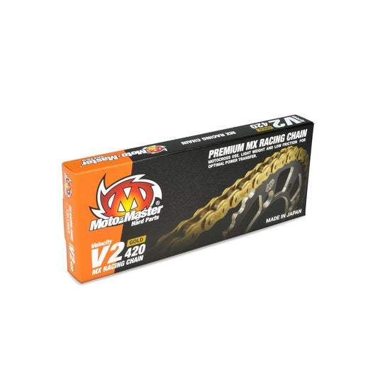 Premium lightweight and low friction chain designed for motocross. Chain sizes available: 415, 420, 428 and 520.