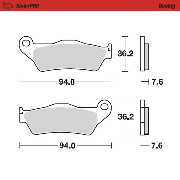 Sintered MX & Enduro brake pad for advanced riding which provides excellent stopping power in all weather conditions.
