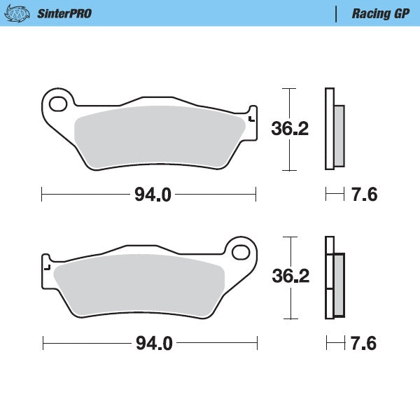 High end MX racing pad for professional use, the special sinter mix combines maximum stopping power with high temperature resistance to ...