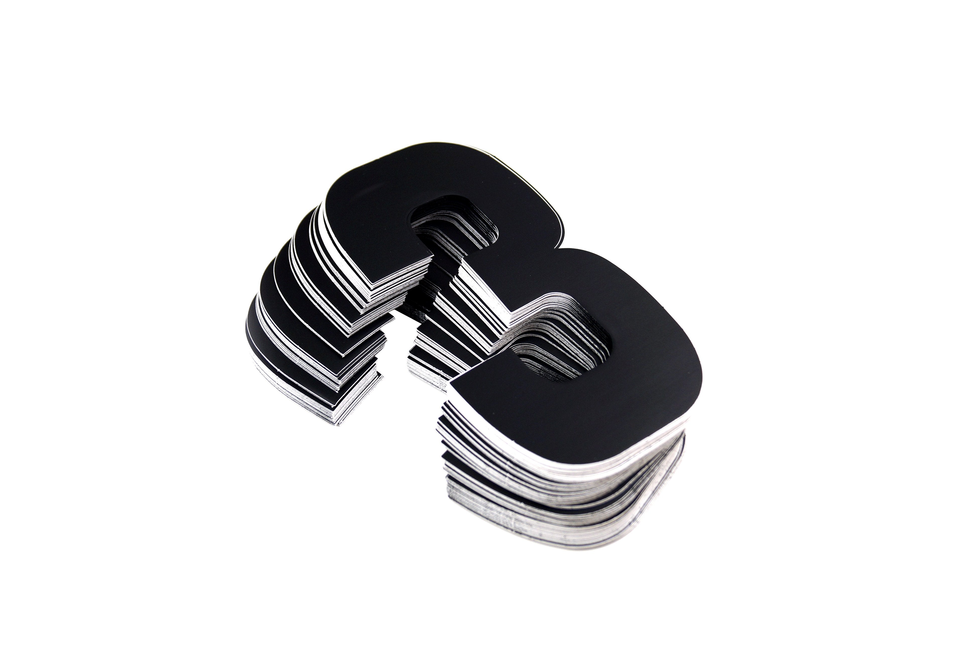 FIR Race Numbers - 3 Three - Black, Pack of 25 / 15cm 6 / Vinyl Sticker