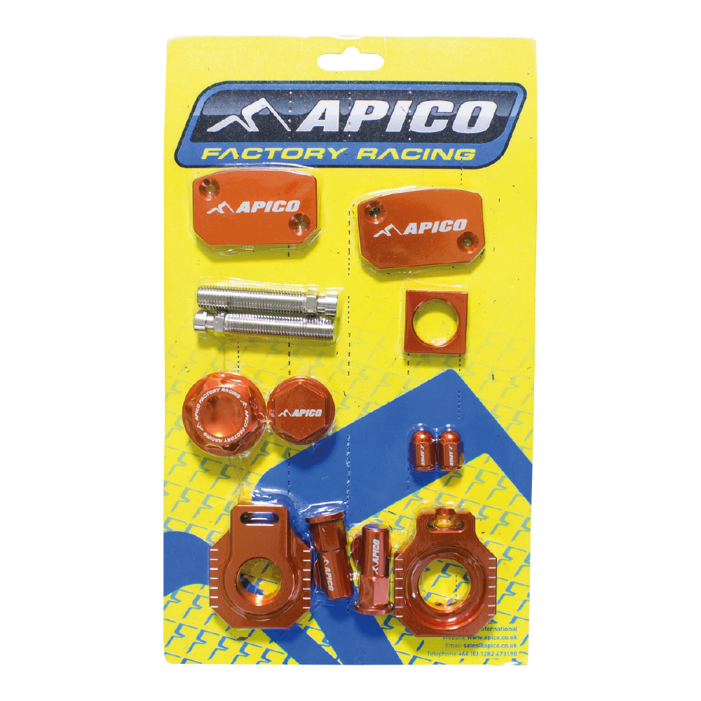 Apico Factory Bling Pack KTM SX250 06-12, SX-F250 11-12, EXC-F250/350/450 11-13,Exc500 12-13 Ora (R)