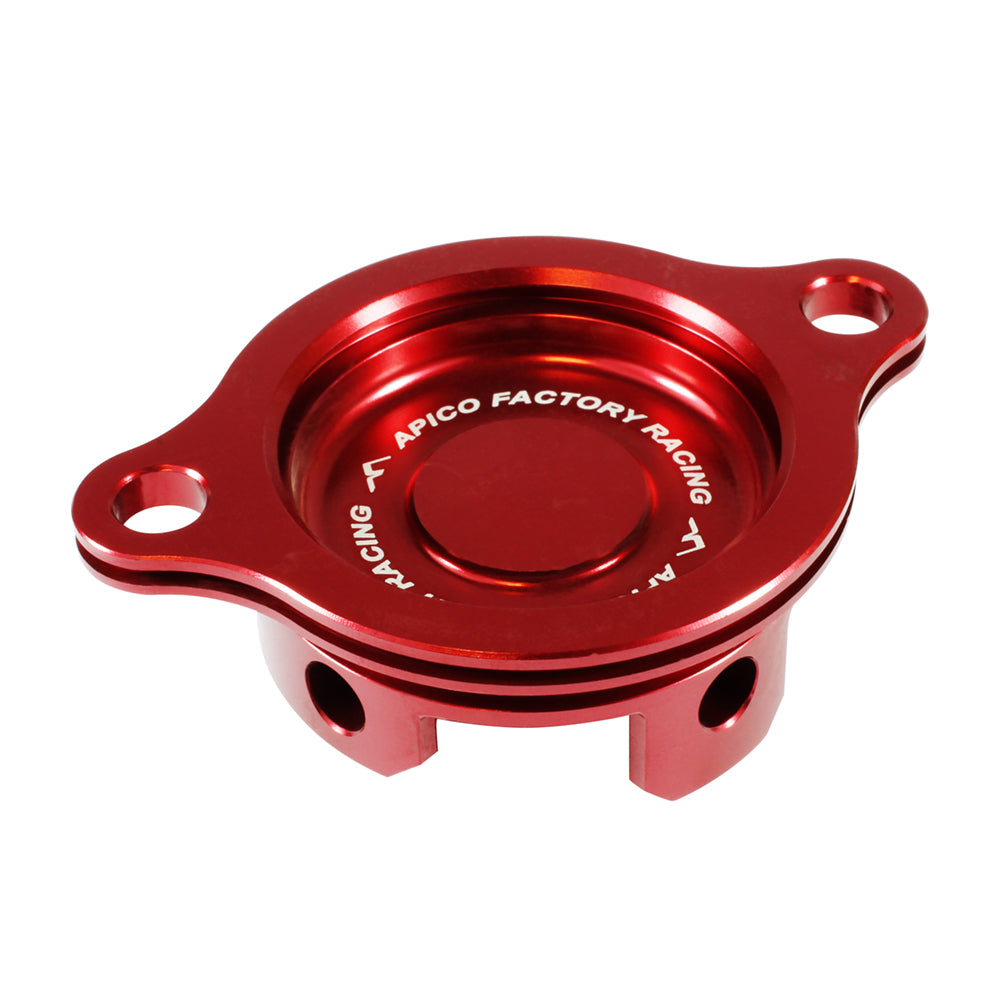 Apico Oil Filter Cover Honda CRF250R 10-17 Red