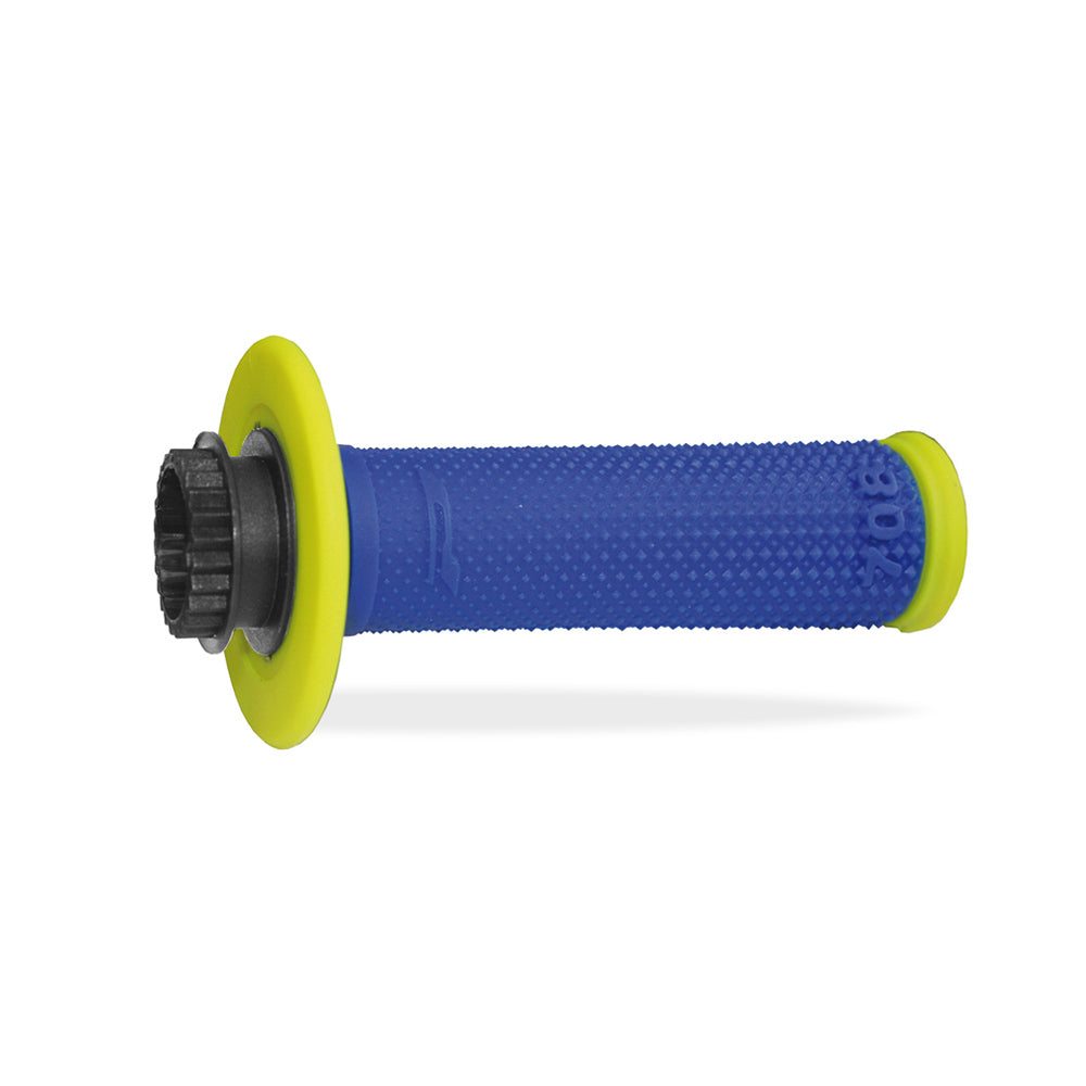 PRO GRIP HANDLEBAR LOCK ON GRIPS 708 FLOYELLOW/BLUE  BLUE