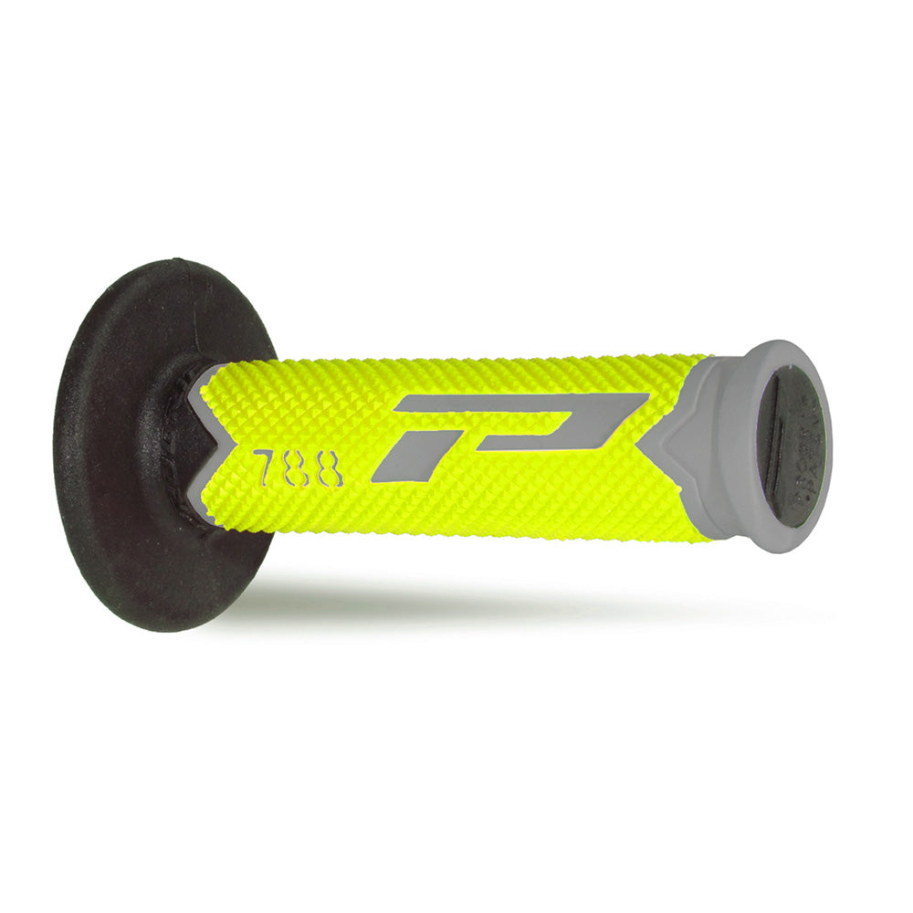 PRO GRIP HANDLEBAR GRIPS 788 L.E FLO YELLOW/GREY/BLACK  YELLOW