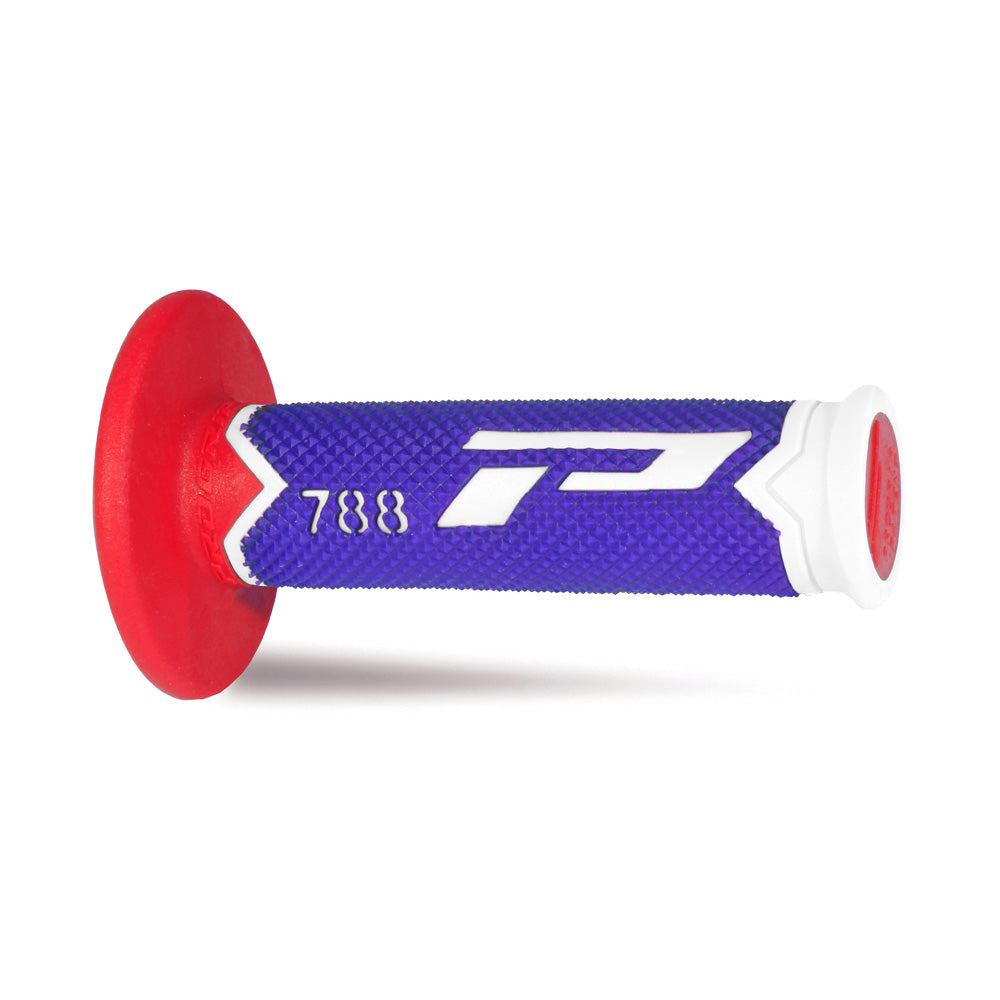 PRO GRIP HANDLE BAR GRIPS 788 WHITE/BLUE/RED  BLUE