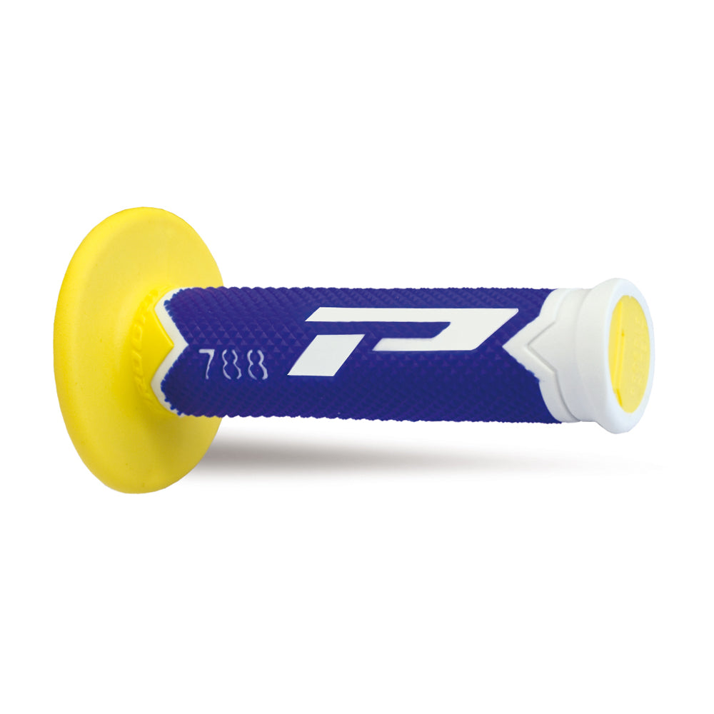 PRO GRIP HANDLE BAR GRIPS 788 WHITE/BLUE/YELLOW  BLUE