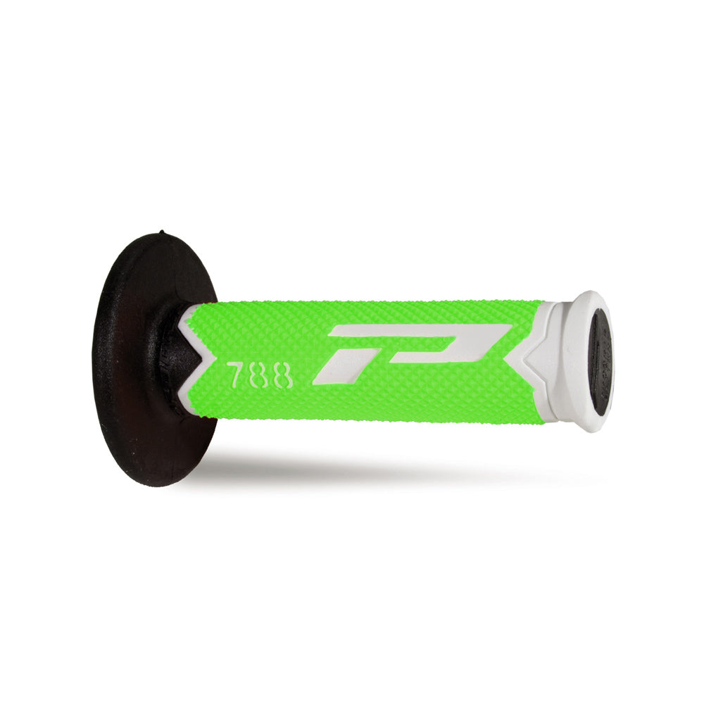 PRO GRIP HANDLEBAR GRIPS 788 WHITE/FLO GREEN/BLACK  GREEN
