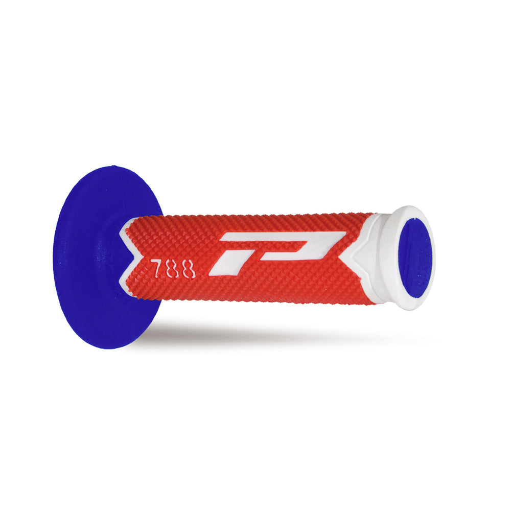 PRO GRIP HANDLE BAR GRIPS 788 WHITE/RED/BLUE  RED