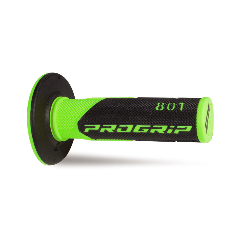 PRO GRIP HANDLEBAR GRIPS 801 FLO GREEN/BLACK  FLUORESCENT GREEN