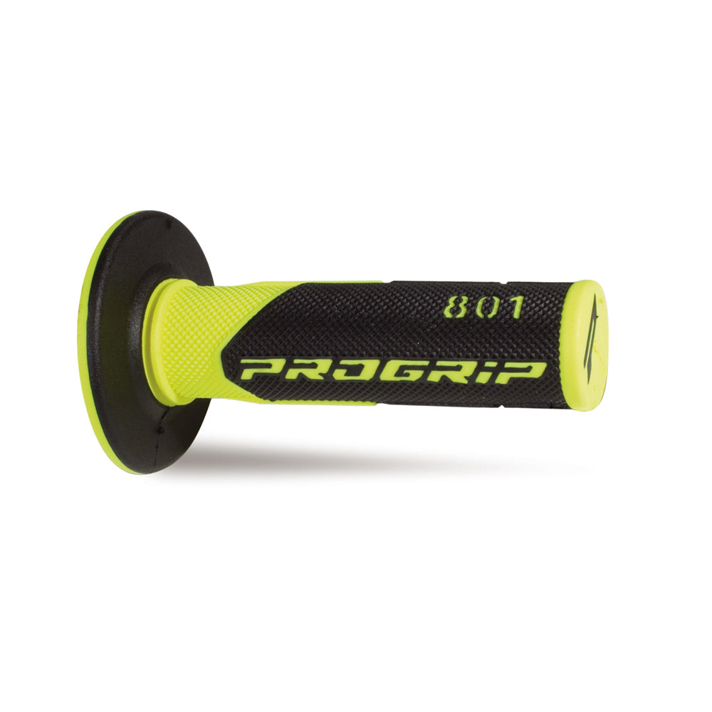 PRO GRIP HANDLEBAR GRIPS 801 FLO YELLOW/BLACK  FLUORESCENT YELLOW
