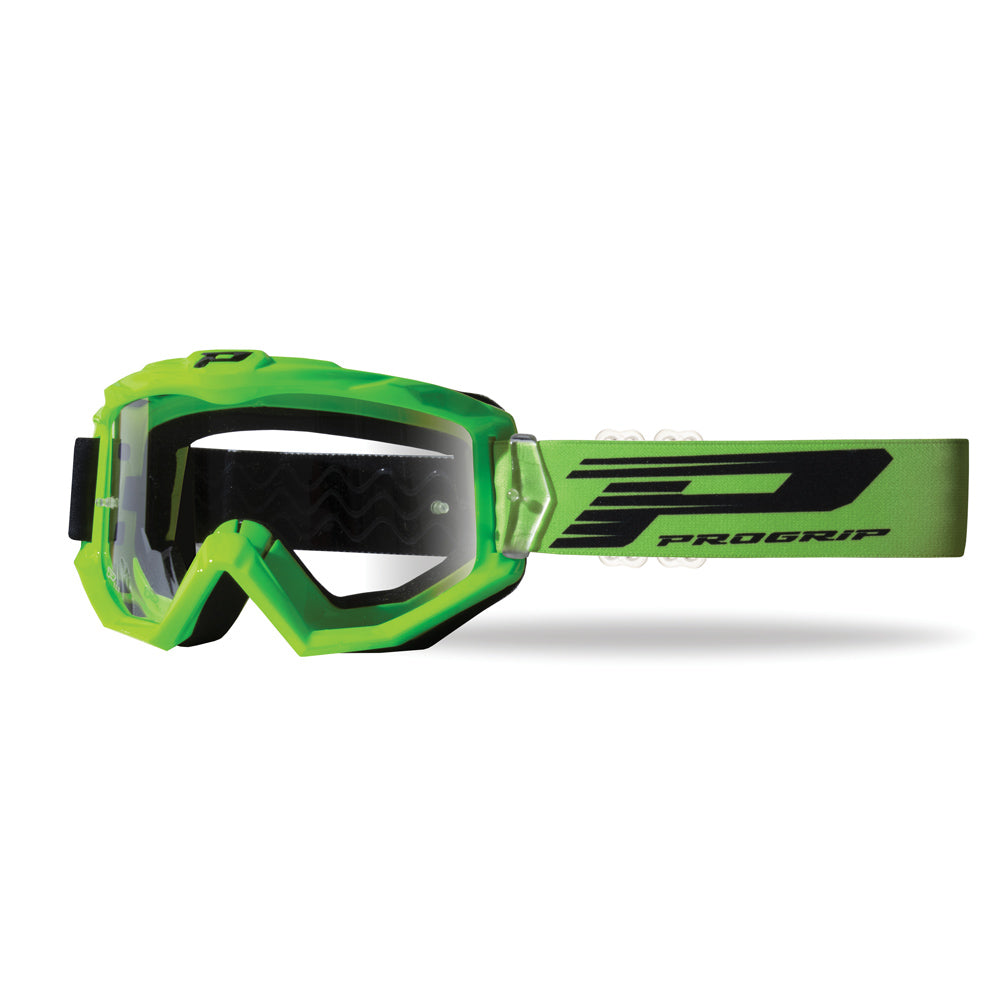 PRO GRIP ATZAKI TEAR OFF GOGGLE GREEN CLEAR LENS  GREEN