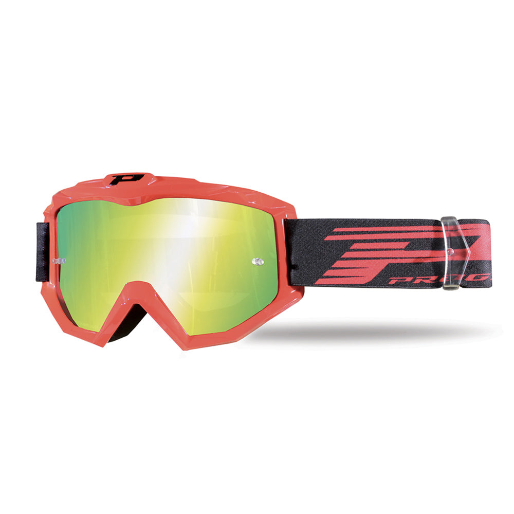PRO GRIP ATZAKI TEAR OFF GOGGLE RED MIRRORED LENS  RED