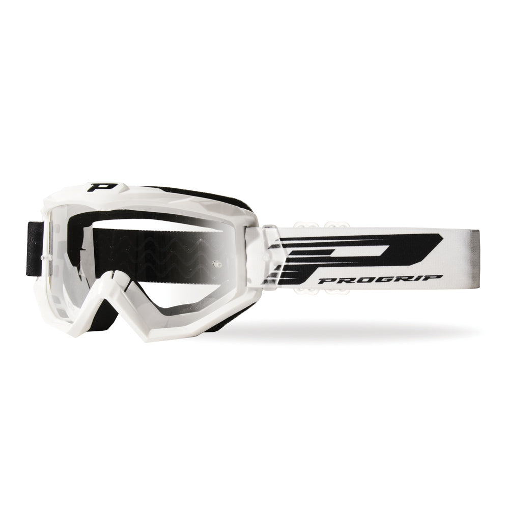 PRO GRIP ATZAKI TEAR OFF GOGGLE WHITE CLEAR LENS  CLEAR
