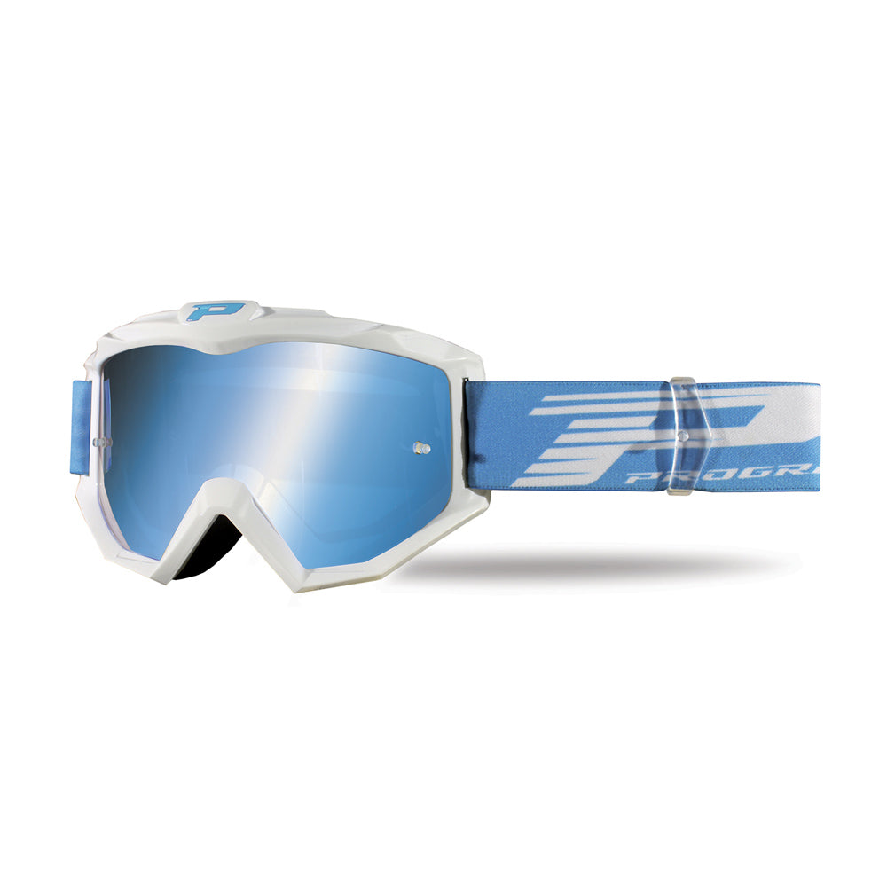 PRO GRIP ATZAKI TEAR OFF GOGGLE WHITE MIRRORED LENS  WHITE
