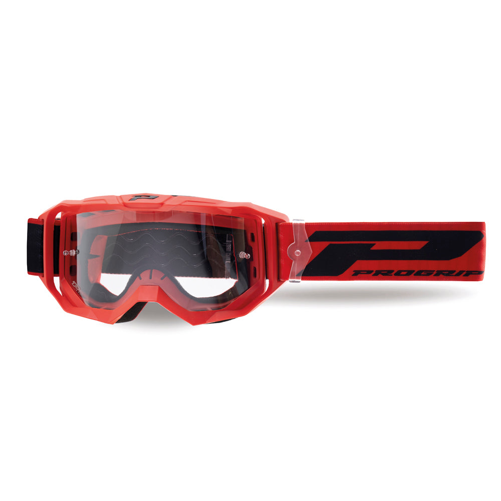 Pro Grip VISION GO TEAR OFF GOGGLE RED CLEAR LENS  Clear 