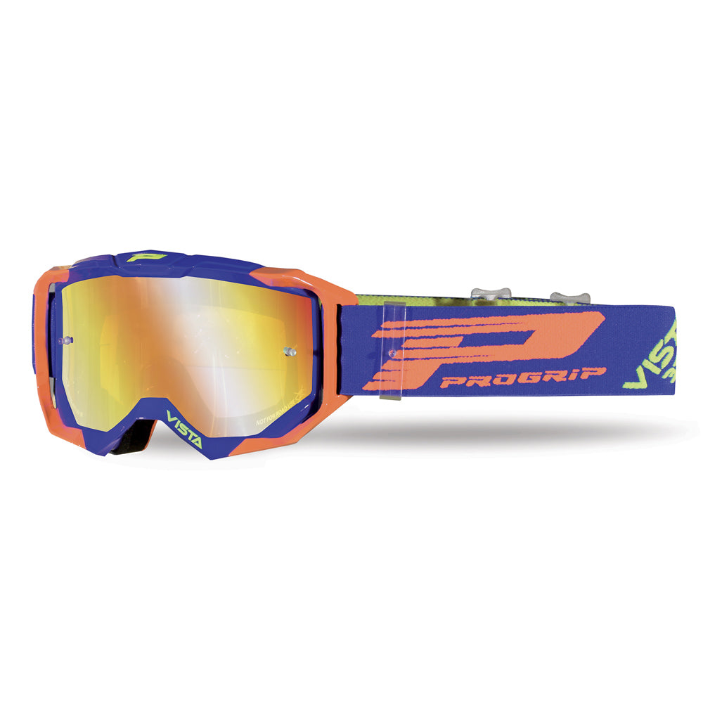 PRO GRIP VISTA TEAR OFF GOGGLE BLUE/ORANGE MIRRORED LENS  BLUE