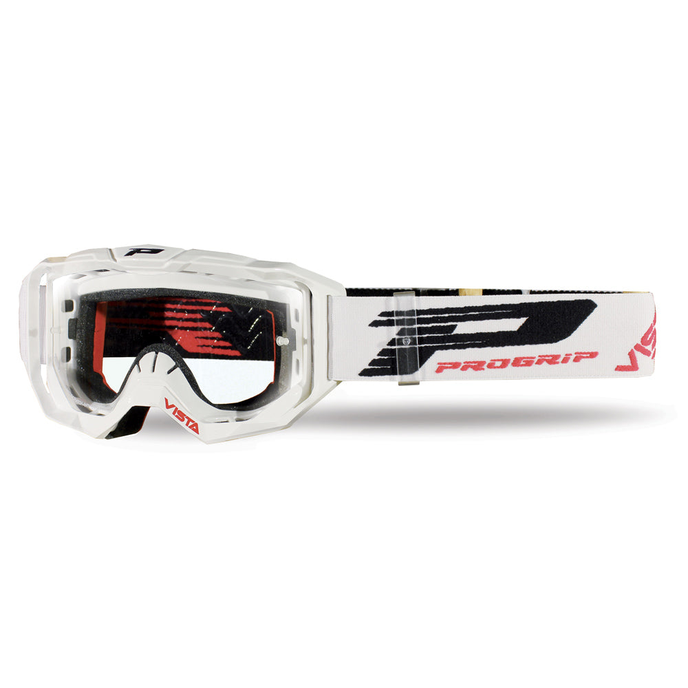 Pro Grip Vista Tear Off Goggle White Clear Lens  Clear