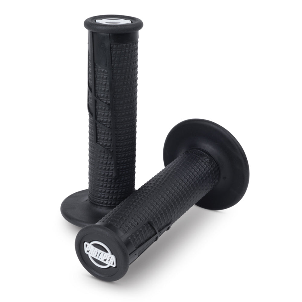 PROTAPER HANDLEBAR GRIP CLAMP ON HALF WAFFLE BLACK/BLACK  BLACK
