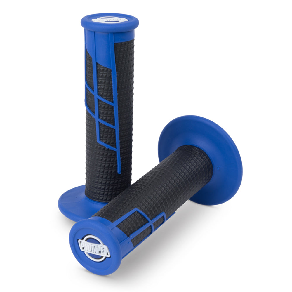 PROTAPER HANDLEBAR GRIP CLAMP ON HALF WAFFLE BLUE/BLACK  BLUE