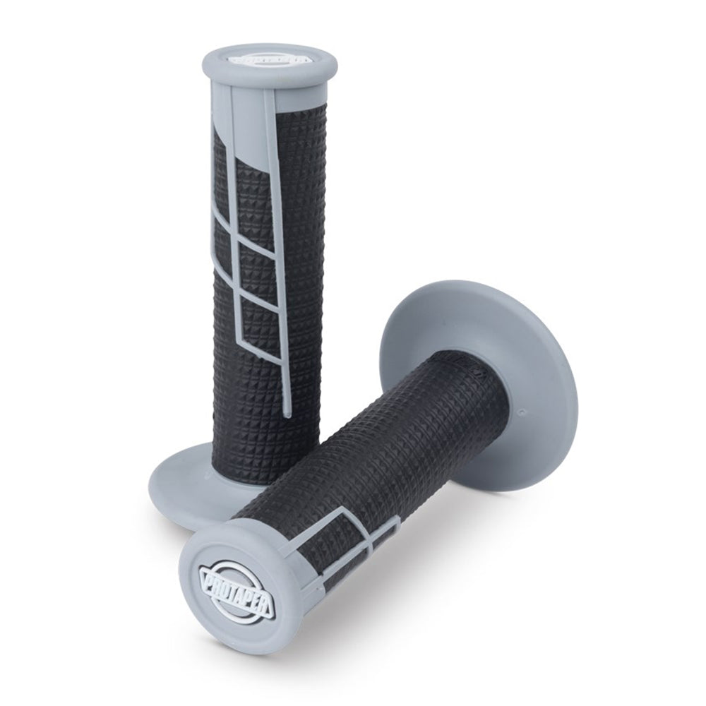 PROTAPER HANDLEBAR GRIP CLAMP ON HALF WAFFLE GREY/BLACK  BLACK