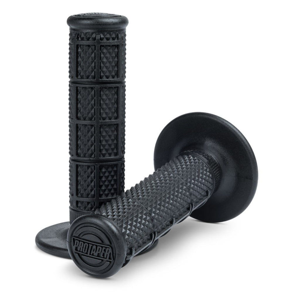 PROTAPER HANDLEBAR GRIP SINGLE DENSITY 1/3 WAFFLE SUPER SOFT COMPOUND BLACK  BLACK