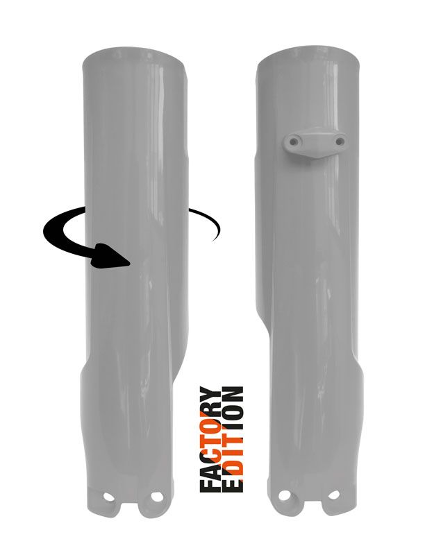 Rtech Plastics Factory Full Wrap Fork Guards 2023/2024 KTM SX/SX-F, Husky FC/TC, Quantum Grey, Rtech R-psKTMgr0093