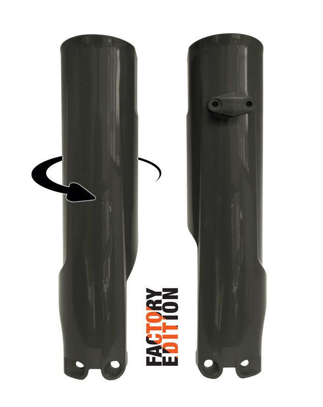 Rtech Plastics Factory Full Wrap Fork Guards 2023/2024 KTM SX/SX-F, Husky FC/TC, Black, Rtech R-psKTMnr0093