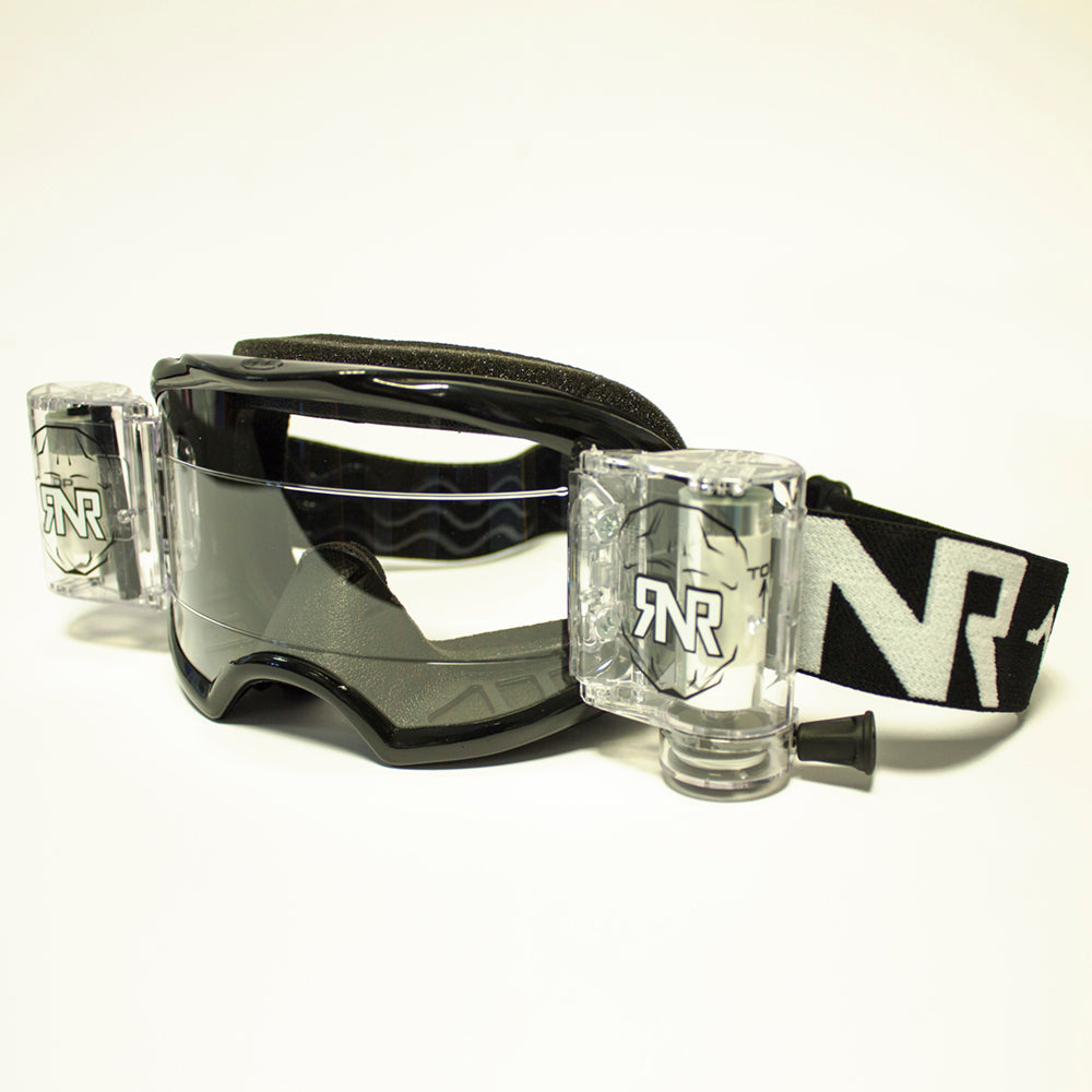 RIP N ROLL RNR COLOSSUS WVS GOGGLE WITH 48MM FILMS BLACK  BLACK