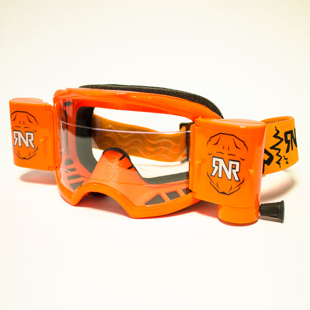 RIP N ROLL RNR COLOSSUS WVS GOGGLE WITH 48MM FILMS NEON ORANGE  FLUORESCENT ORANGE
