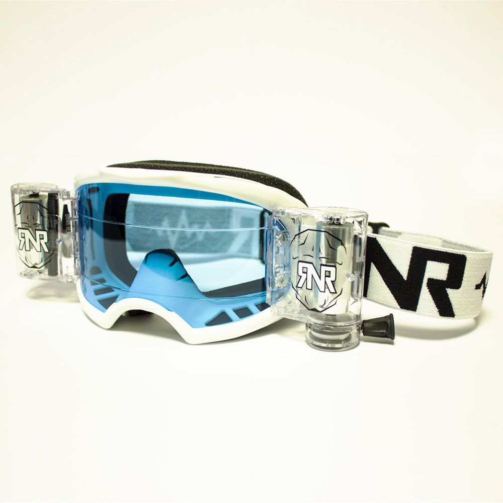 RIP N ROLL RNR COLOSSUS WVS GOGGLE WITH 48MM FILMS WHITE  WHITE