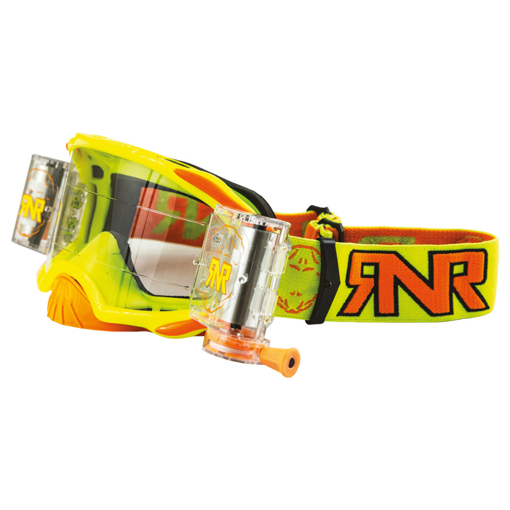 Rip N Roll Rnr Roll Off Platinum Wvs Goggle With 48MM Films Neon Yellow  Fluorescent Yellow