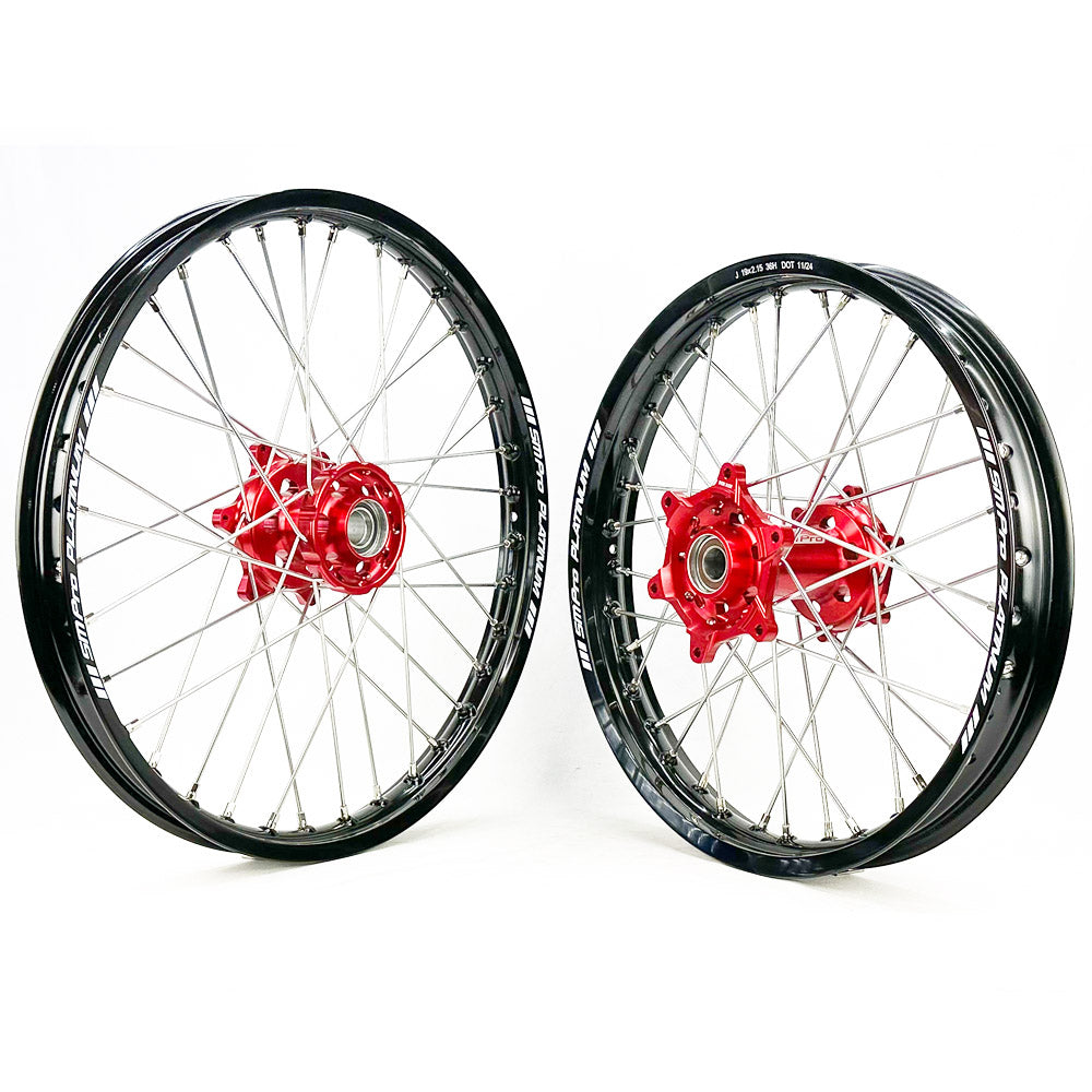  SM PRO PLATINUM WHEEL SET GASGAS MC/MCF 21-23 RED HUB BLACK RIM  Red 