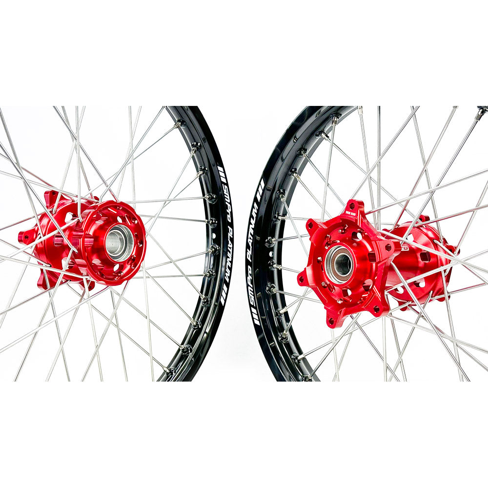 SM PRO PLATINUM WHEEL SET GASGAS MC/MCF 24-25 RED HUB BLACK RIM – Pro ...