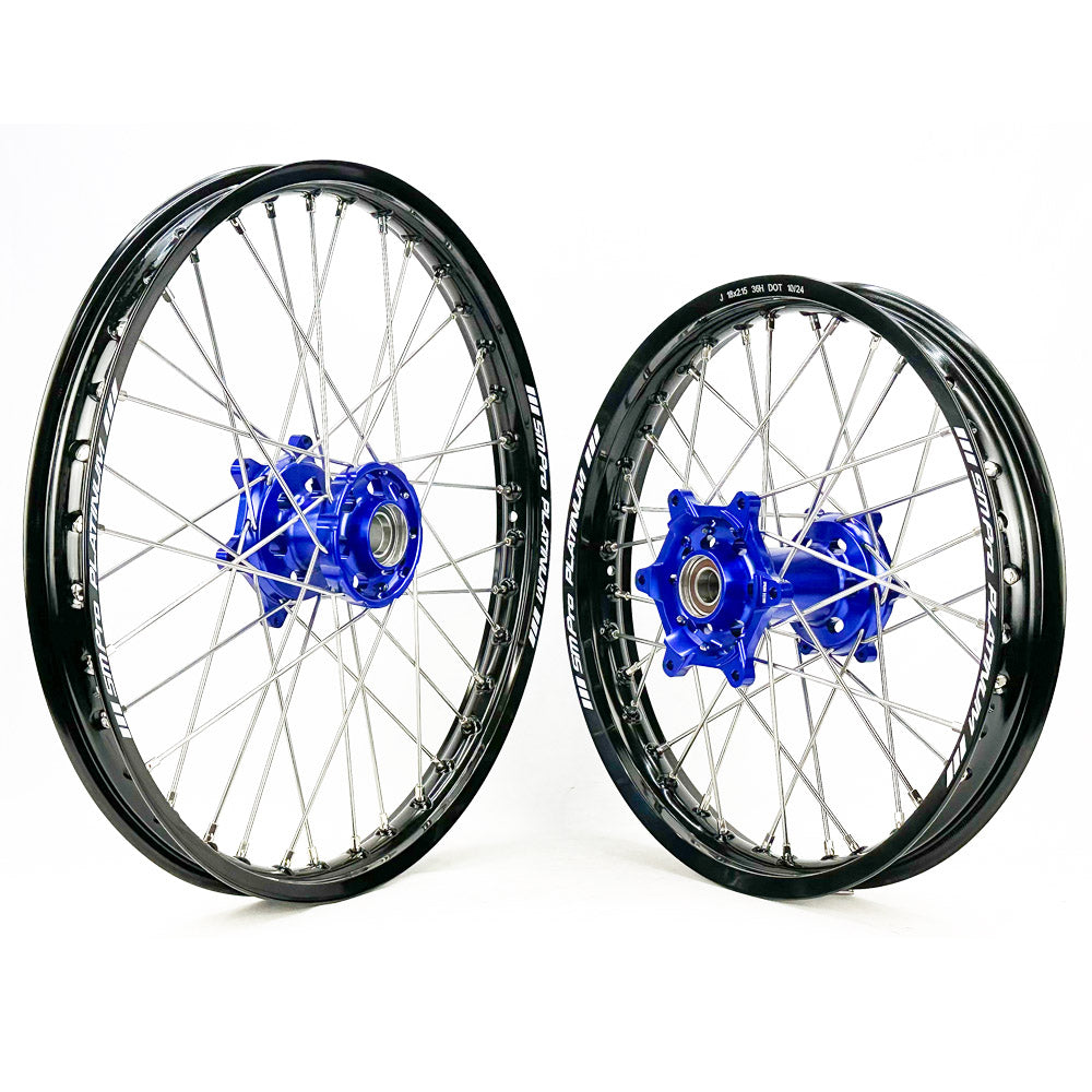  SM PRO PLATINUM WHEEL SET HUSQVARNA TE/FE 24-25 BLUE HUB BLACK RIM  Blue 