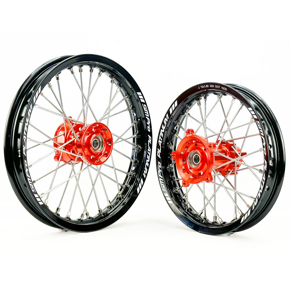  SM PRO PLATINUM WHEEL SET KTM SX65 16-24 ORANGE HUB BLACK RIM  Orange 
